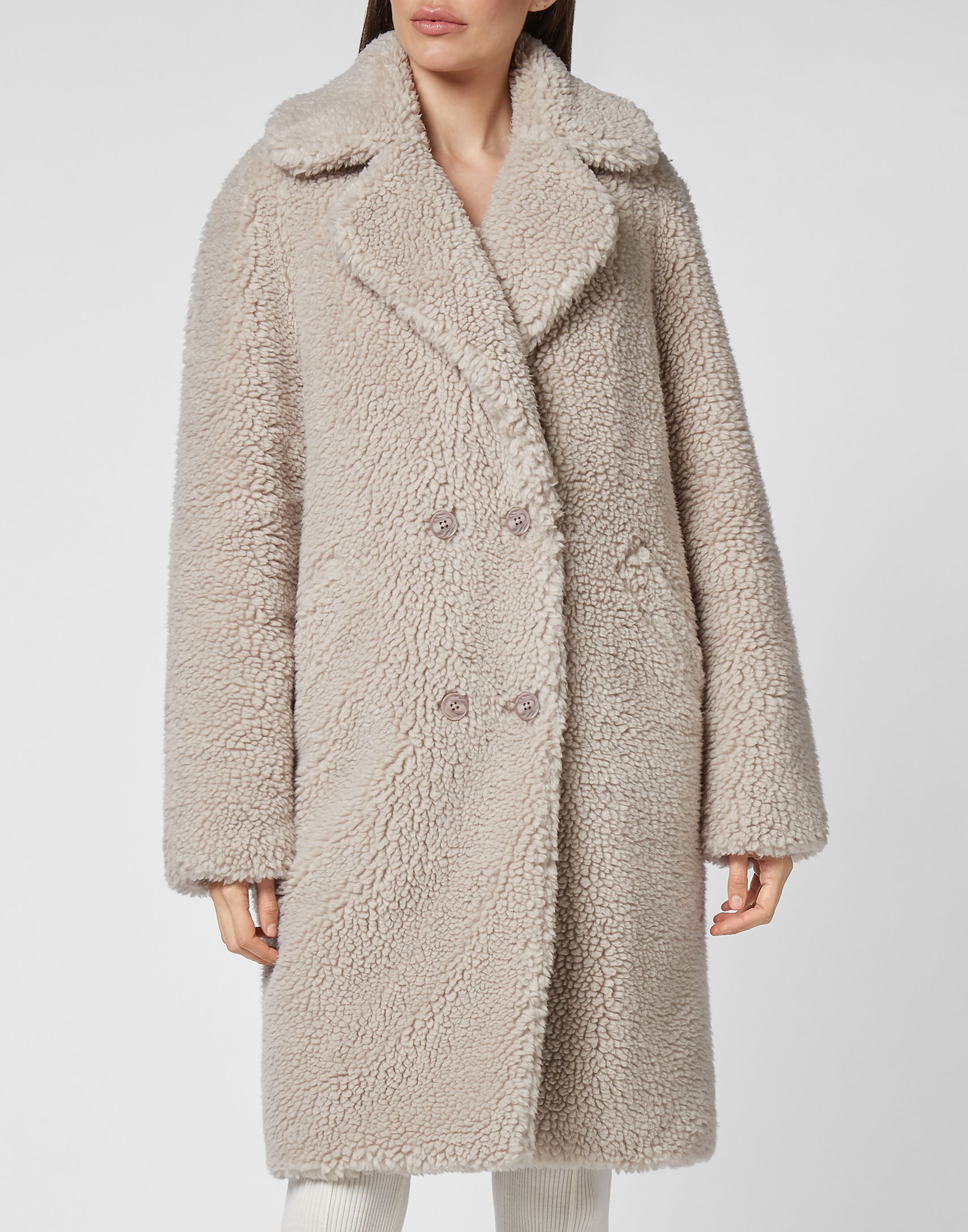 Teddy bear cream coat on sale