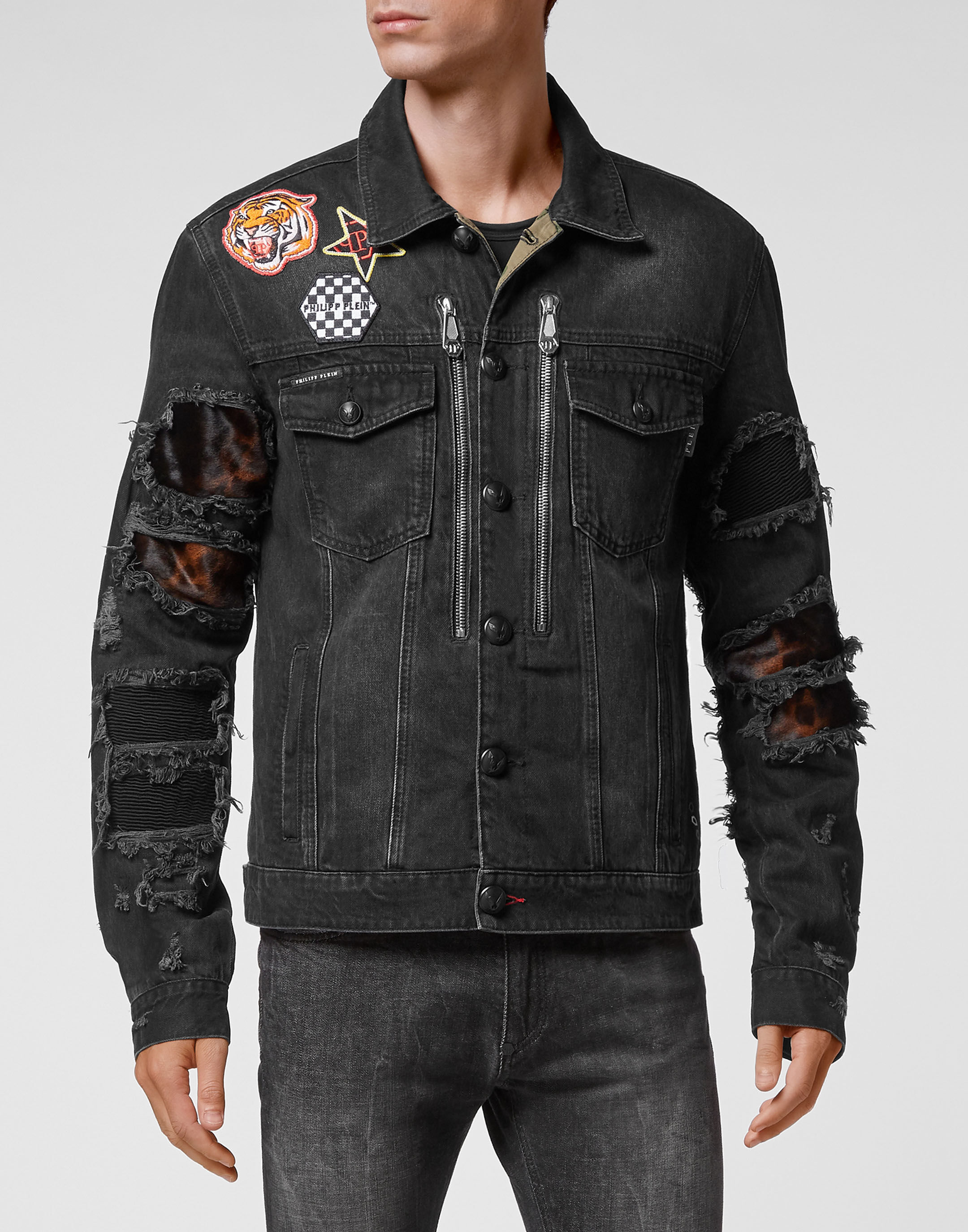 Denim Jacket Patches Philipp Plein Outlet