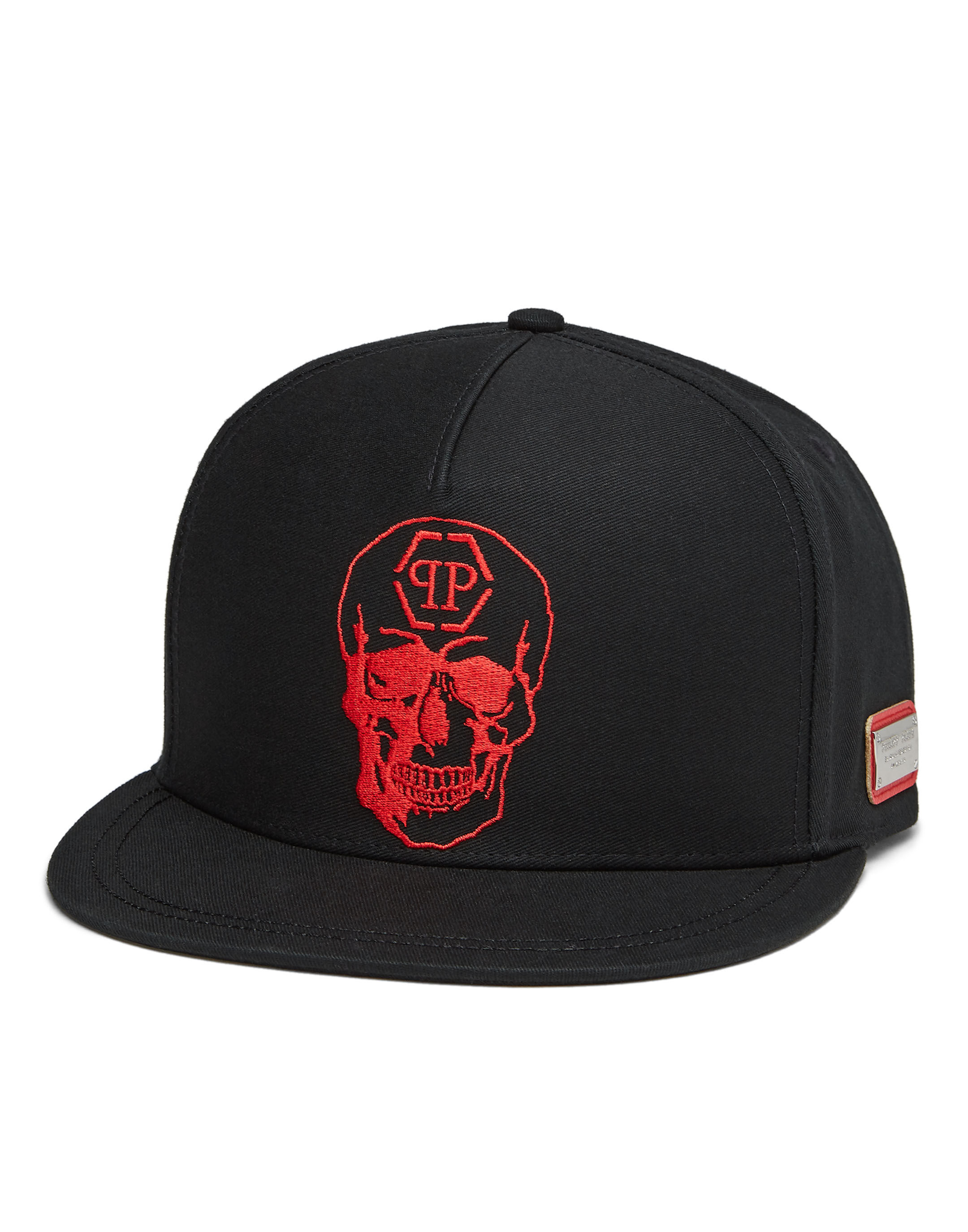 Red top skull cap