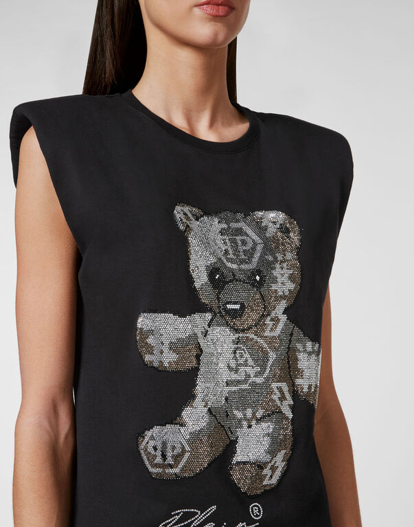 Sleeveless short dress Teddy Bear with Crystals