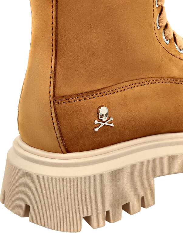 NABUK BOOTS RHINESTONE LACE UP