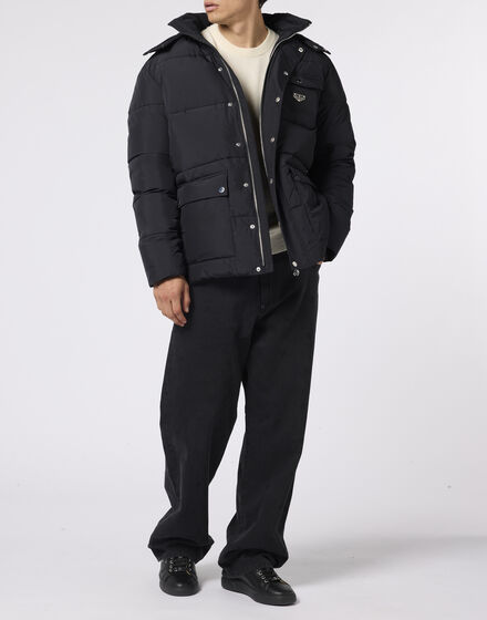 Nylon Puffer Jacket Gothic Plein