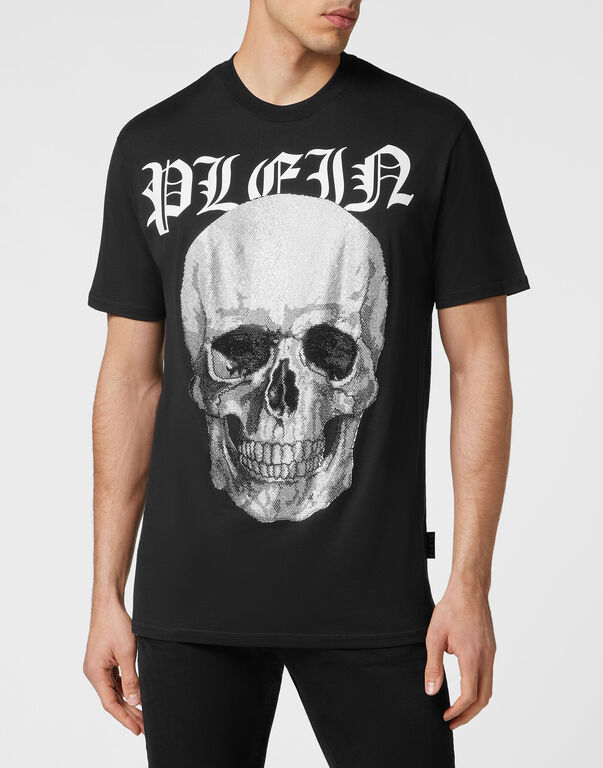 T-shirt Round Neck SS with Crystals Skull