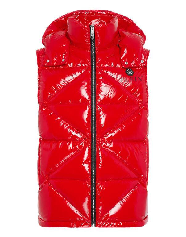 Sleeveless Quilted Down Jacket Hexagon