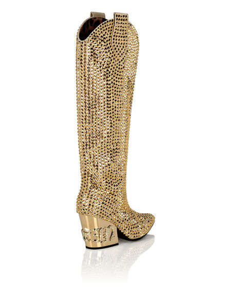 CowBoy Mid-Heel Boots  Gothic Plein with Crystals