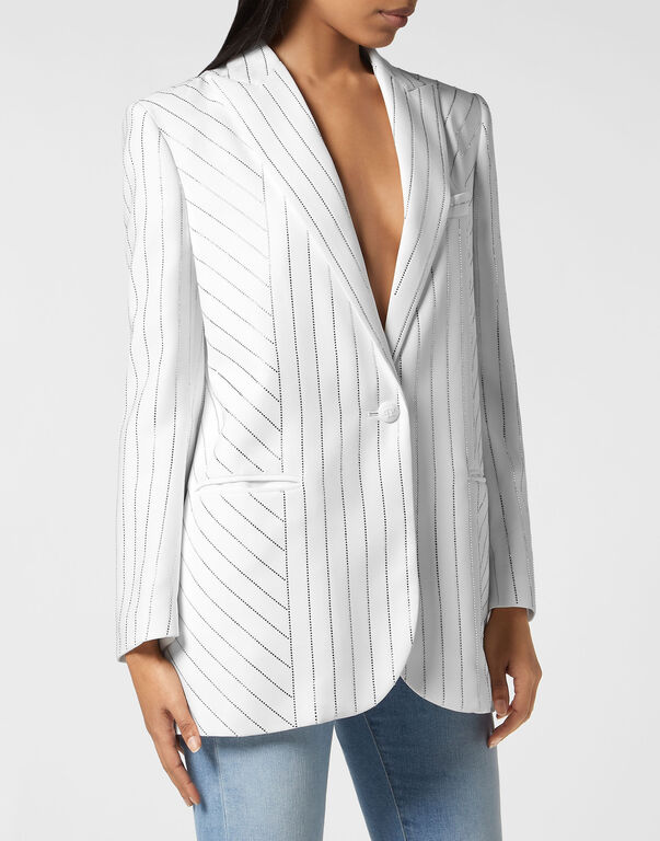 Cady Blazer Crystal Pinstripe