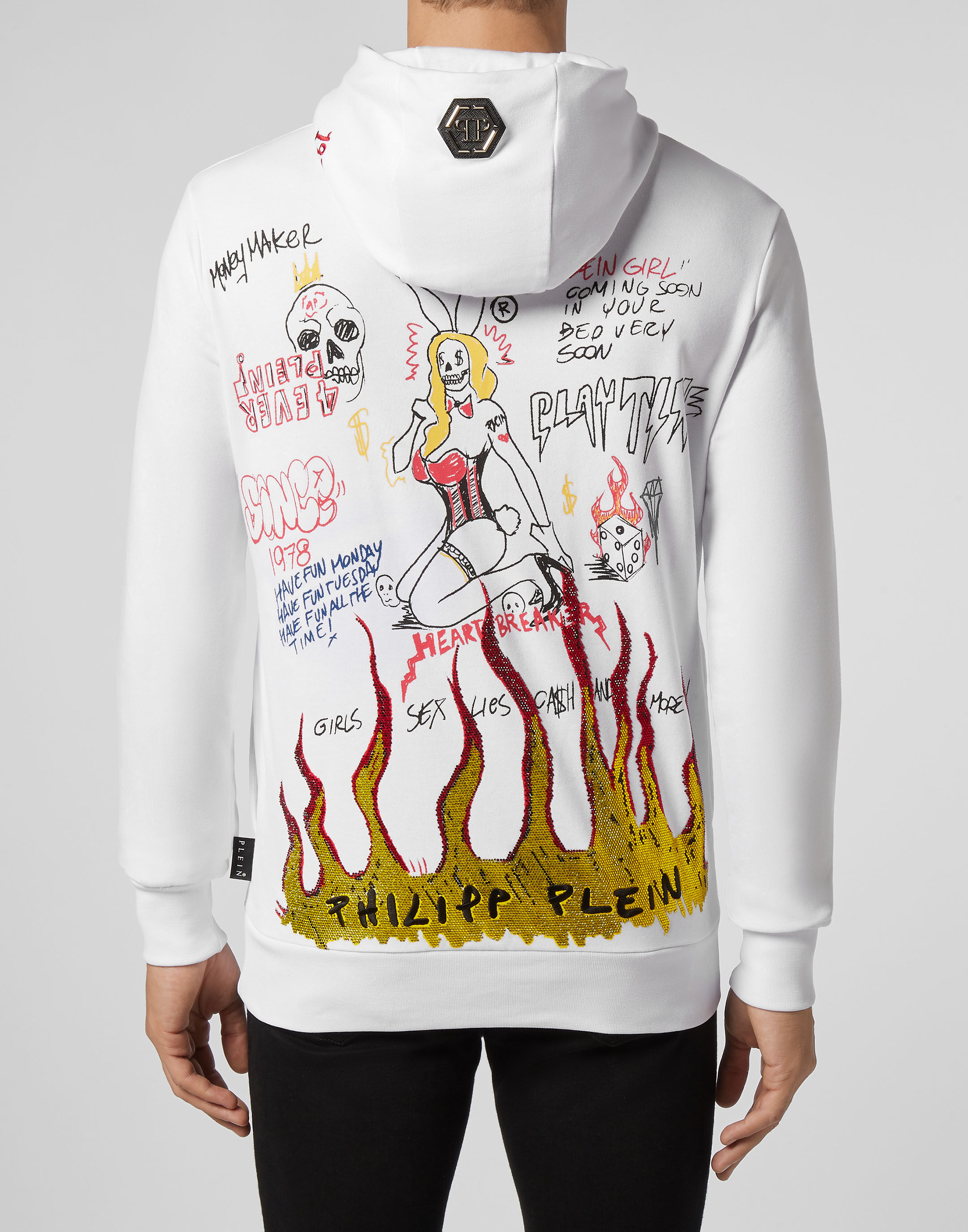 Hoodie sweatshirt Graffiti Philipp Plein Outlet