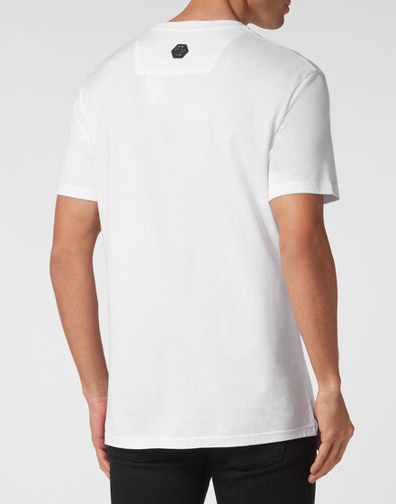 T-shirt Round Neck SS with crystals Dripping Skull