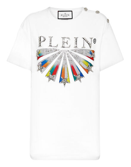 T-shirt Round Neck Man fit Plein Star with Crystals