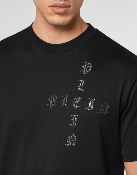 T-shirt Round Neck SS Gothic Plein with Crystals