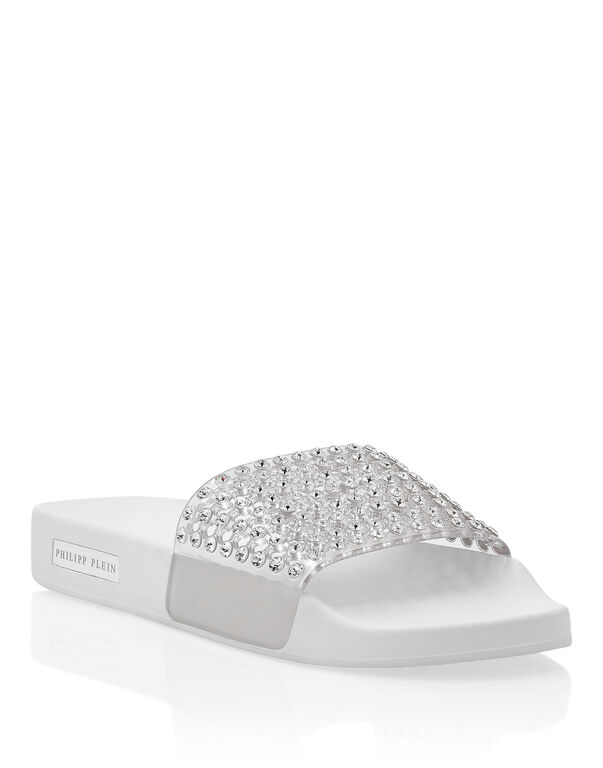Flat gummy sandals Crystal