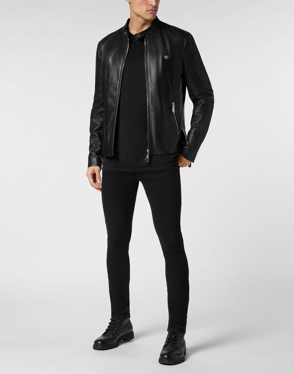 Basic Leather Moto Jacket