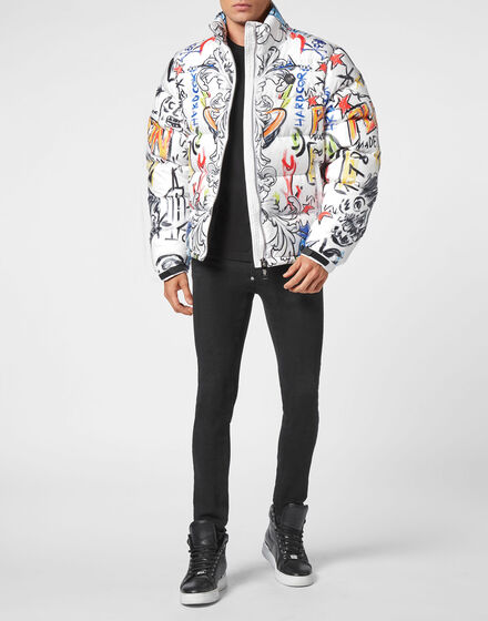 Down Puffer Jacket Skull and Plein Down Puffer Jacket Skull and Plein