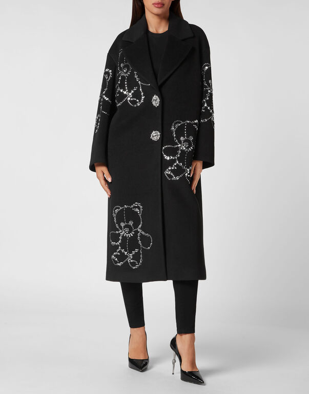 Wool Cloth Oversize Coat Castoni Teddy Bear