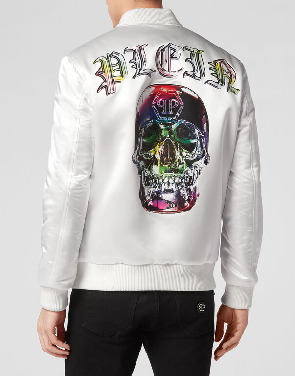 Satin Bomber Glass Skull
