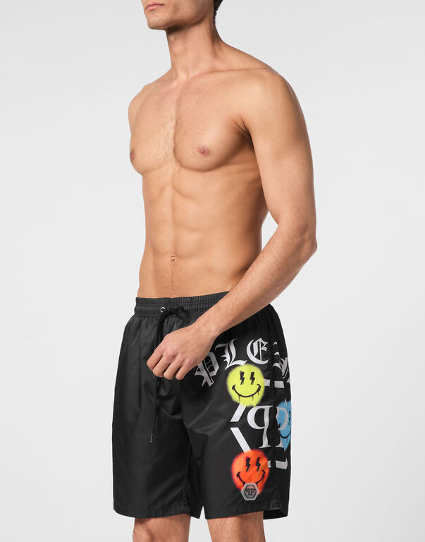 Jogging Shorts with Smile Print