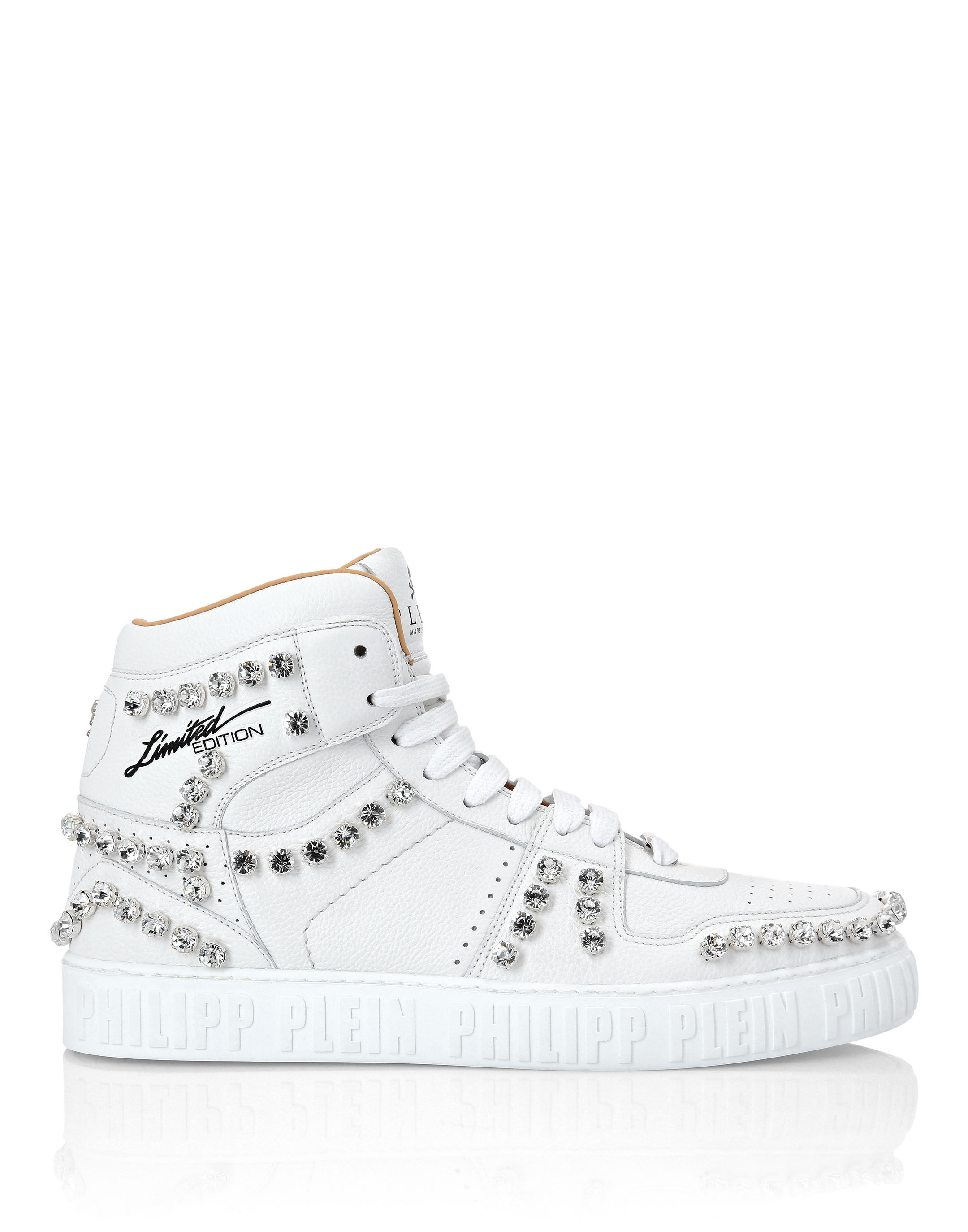 Leather high top sneakers women discount