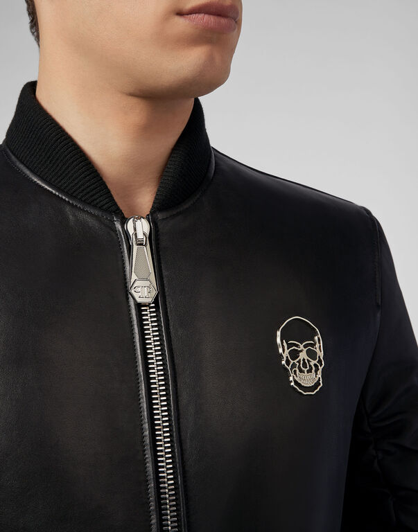 Leather Bomber Skull