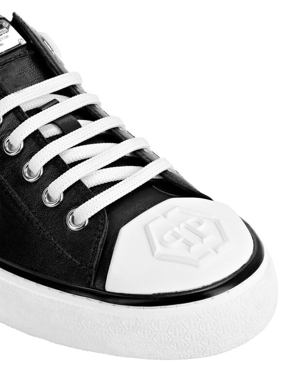 Laminated Leather Lo-Top Sneakers Megastar