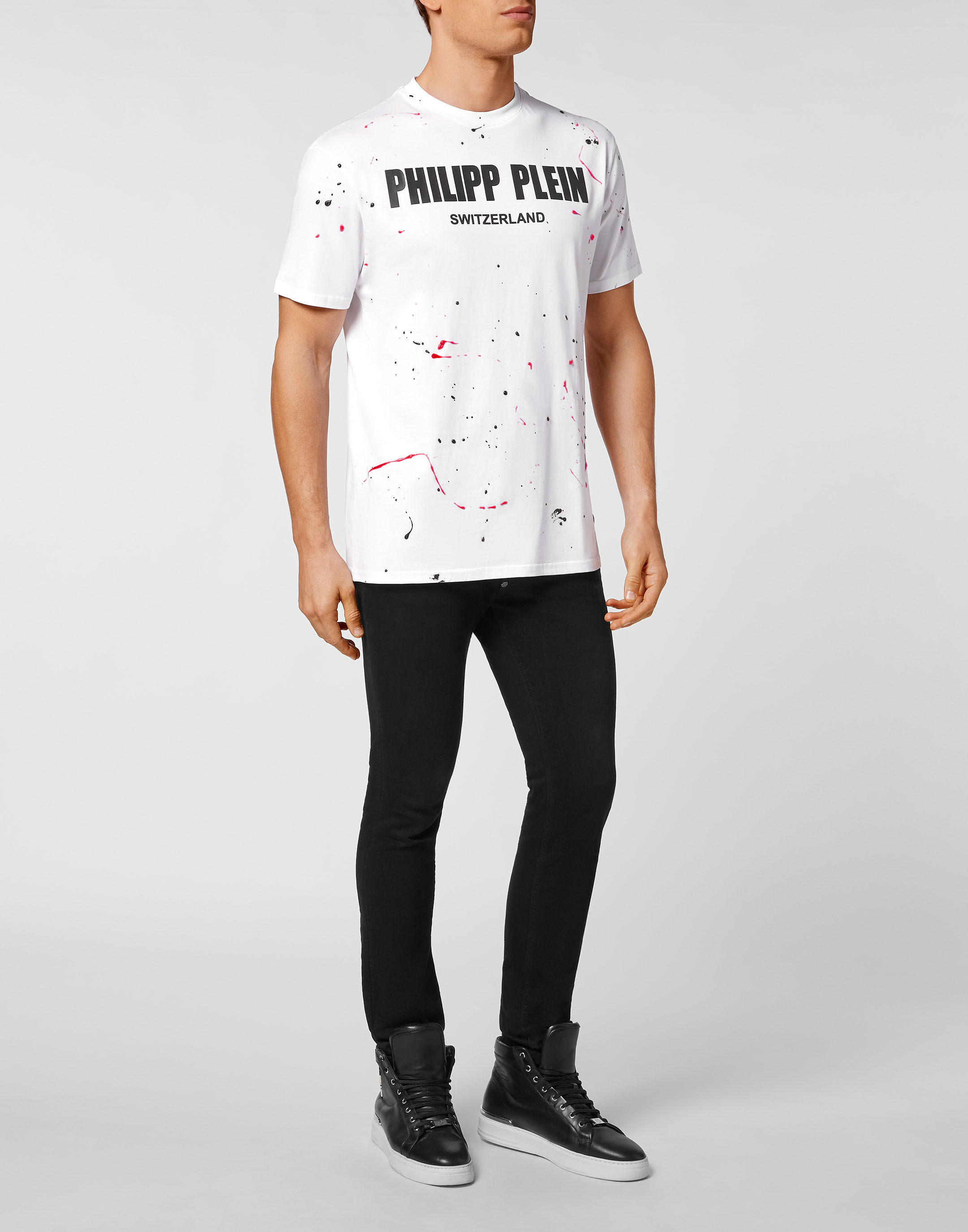 T shirt Round Neck SS Hand Painted Philipp Plein TM Philipp
