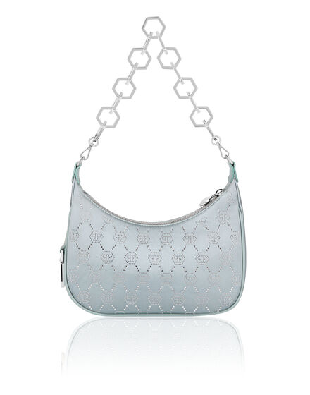 Satin Shoulder Bag Monogram Strass Satin Shoulder Bag Monogram Strass