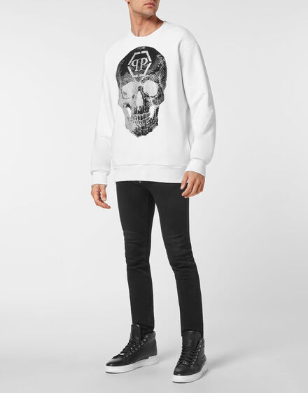 Sweatshirt Roundneck Skull with Crystals