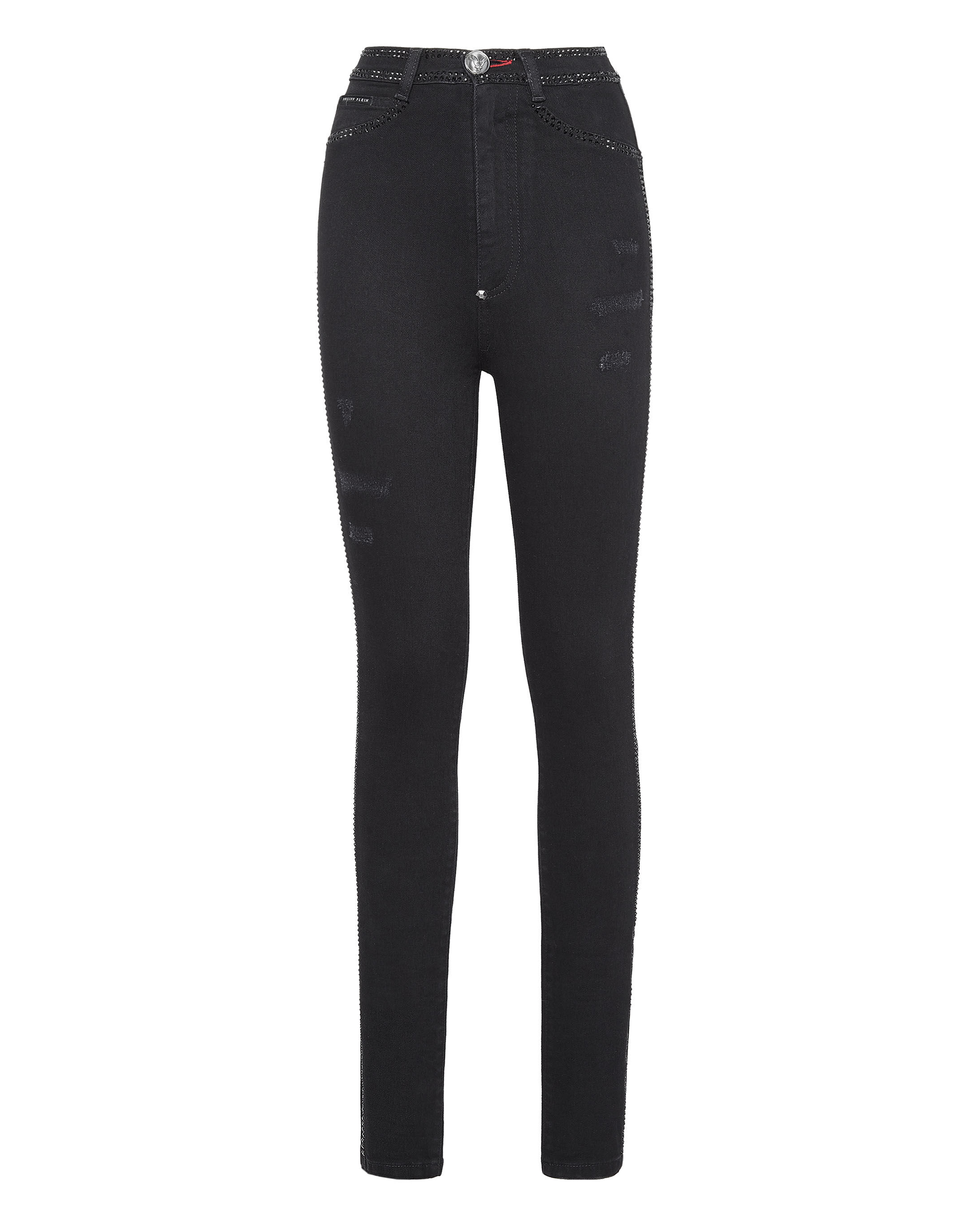 Super High Waist Jegging Crystal Philipp Plein Outlet