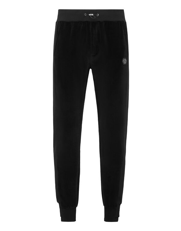 Velvet Jogging Trousers and jersey detail Iconic Plein