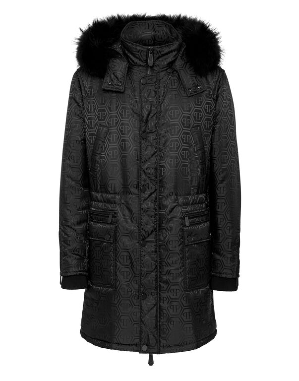 Nylon Jacquard Parka Monogram