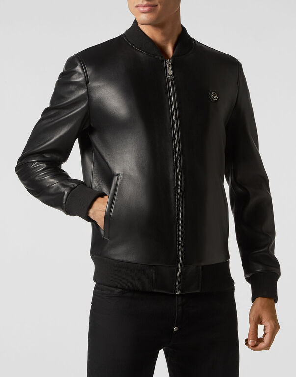 Leather Bomber Paisley Stones