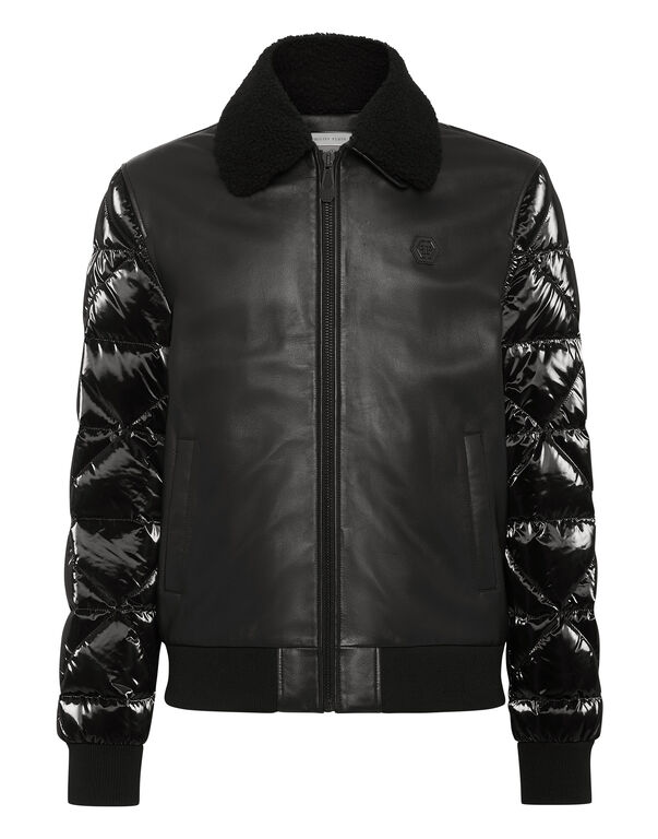 Leather and Nylon Jacket