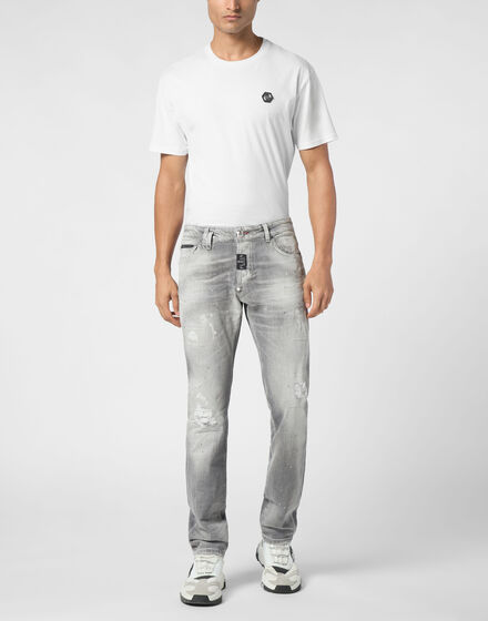 Denim Super Straight Cut Trousers