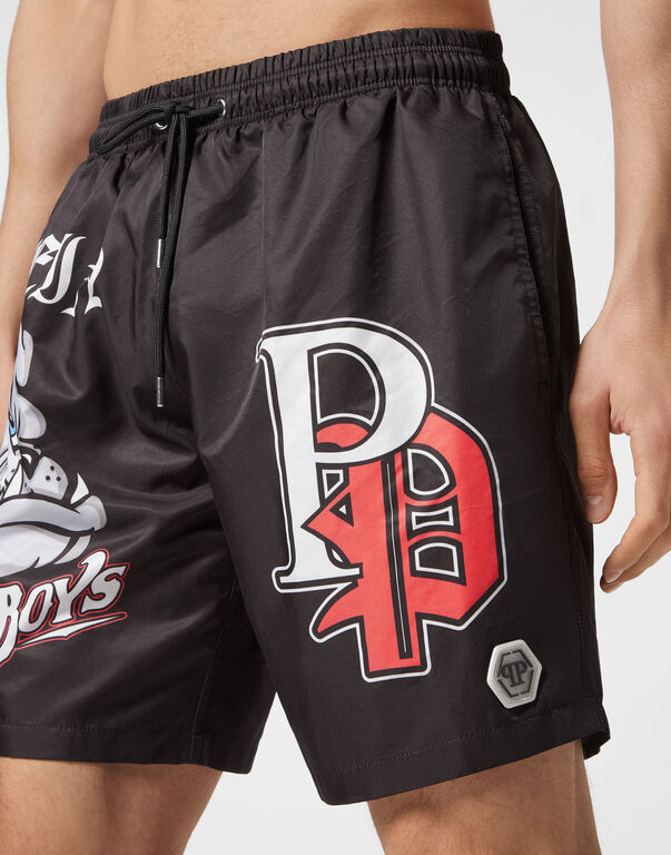 Jogging Shorts with Bulldog Print