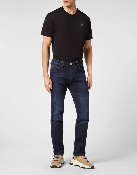 Denim Trousers Straight Cut Supreme Iconic Plein Basic Denim Trousers Straight Cut Supreme Iconic Plein Basic