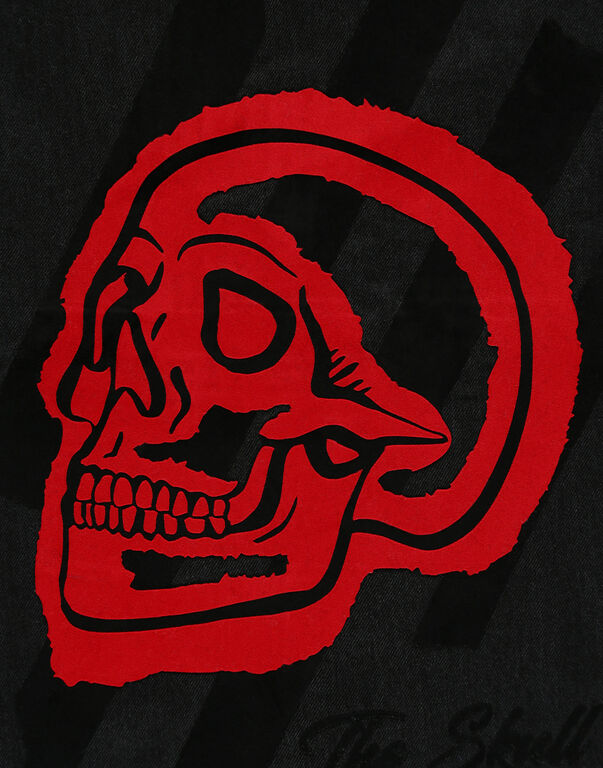 Denim Shirt Ls Skull and Plein