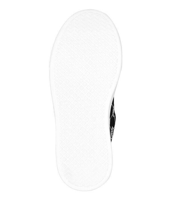 Satin Lo-Top Sneakers Monogram Strass