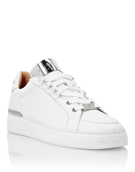 LO-TOP SNEAKERS SILVER $URFER LEATHER