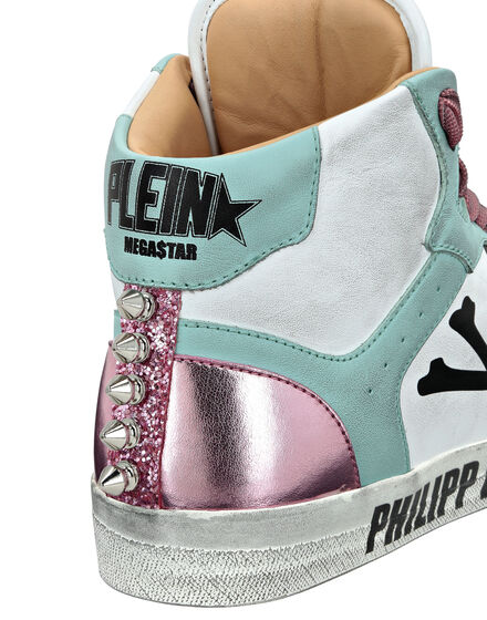Leather Hi-Top Sneakers Glitter Retrokickz TM