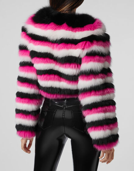 Fur Coat Short Stripes