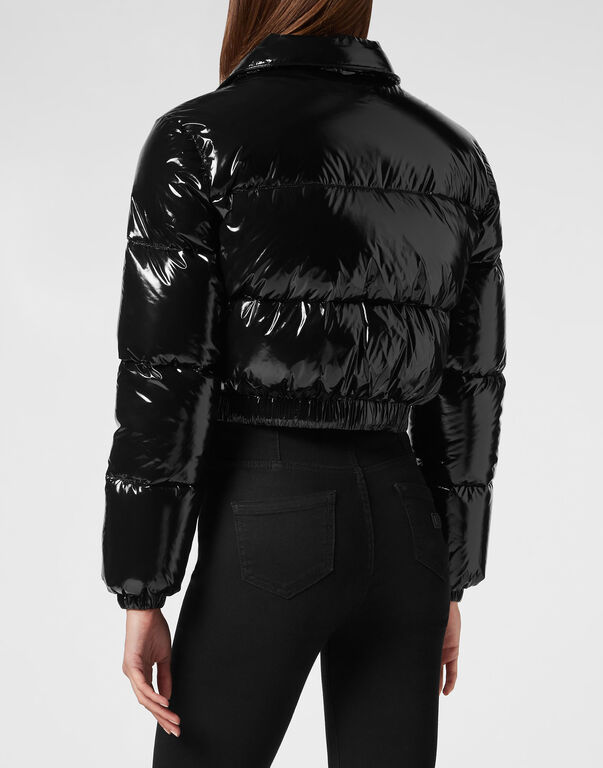 Cropped Nylon Down Jacket