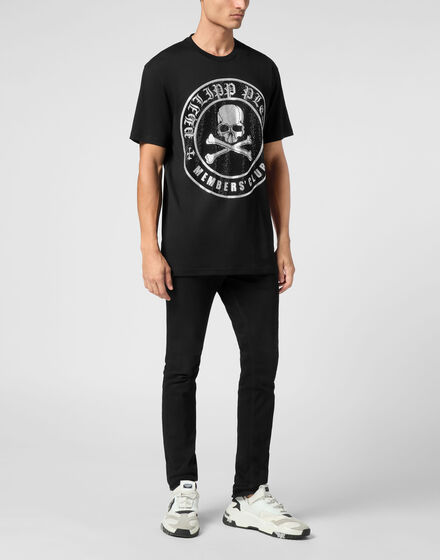T-shirt Round Neck SS Strass Skull&Bones