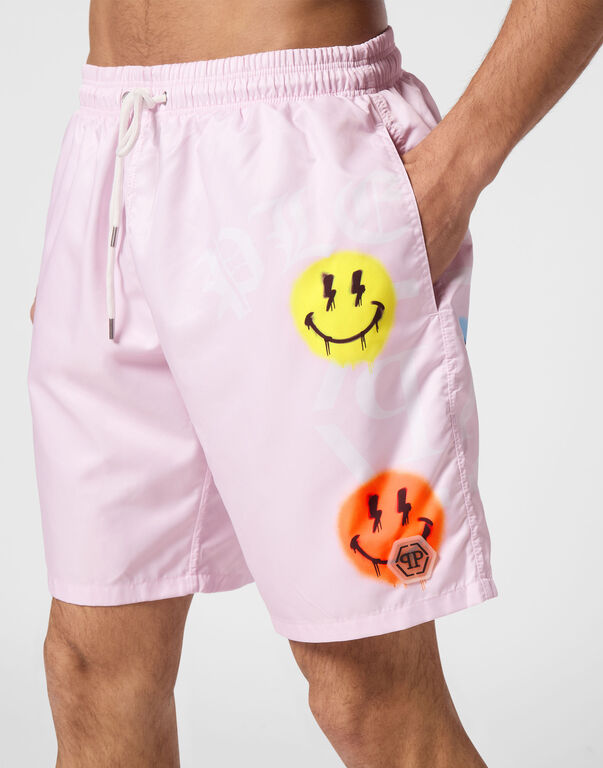 Jogging Shorts with Smile Print