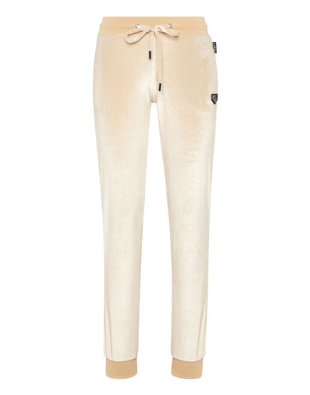 Chenille Jogging Trousers Strass Skull