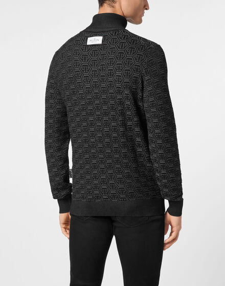 Wool Silk Turtle Neck Long-Sleeve Monogram Wool Silk Turtle Neck Long-Sleeve Monogram