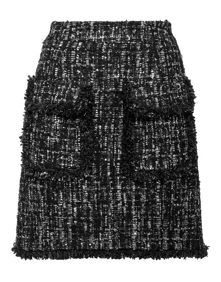 Bouclé Short Skirt Embroidery