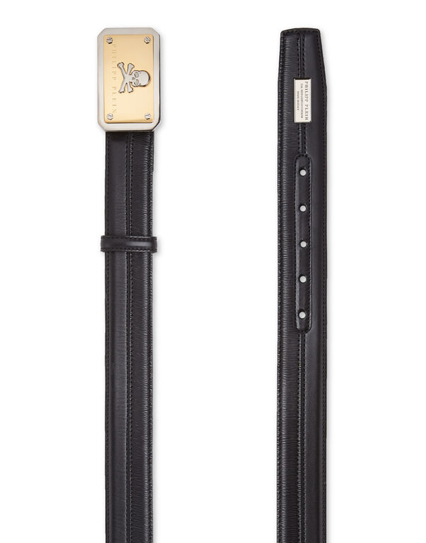 Leather Belt Skull and Plein