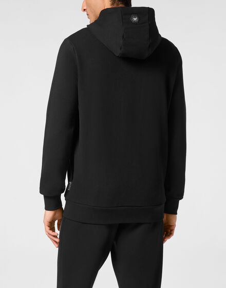 Zipped Hoodie Sweatshirt Skull strass