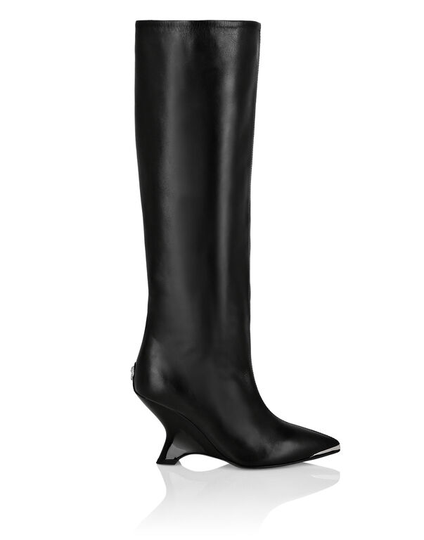 Patent Leather High Wedges Boots Patent Leather High Wedges Boots