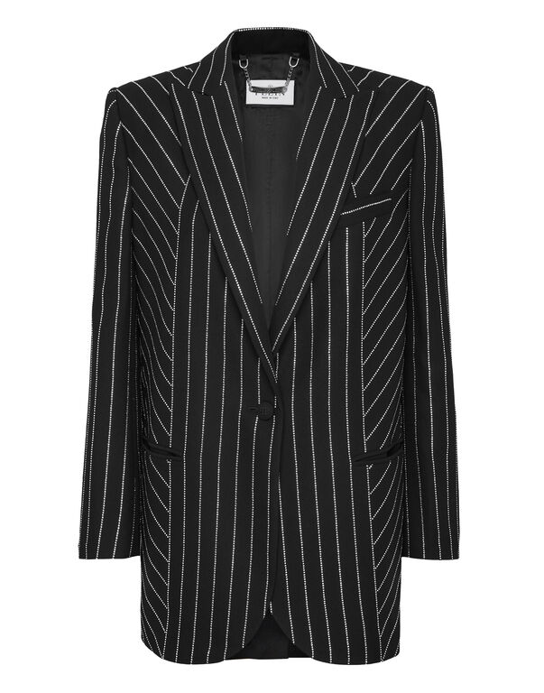 Cady Blazer Crystal Pinstripe
