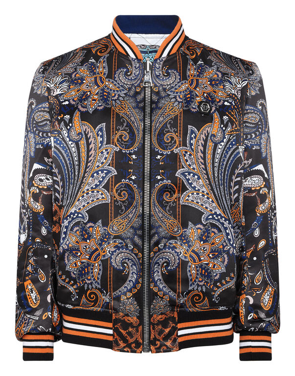 Silk Satin Bomber Paisley Foulard Silk Satin Bomber Paisley Foulard